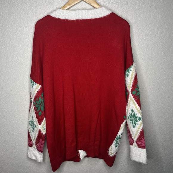 NWT NEW Womens Jollidays Reindeer Button Front Cardigan Christmas Ugly Tacky XL - Picture 9 of 13